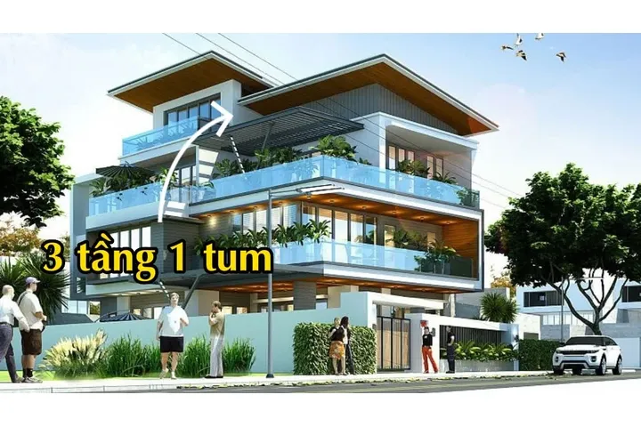 Các mẫu nhà 3 tầng 1 tum hiện đại đẹp được yêu thích nhất