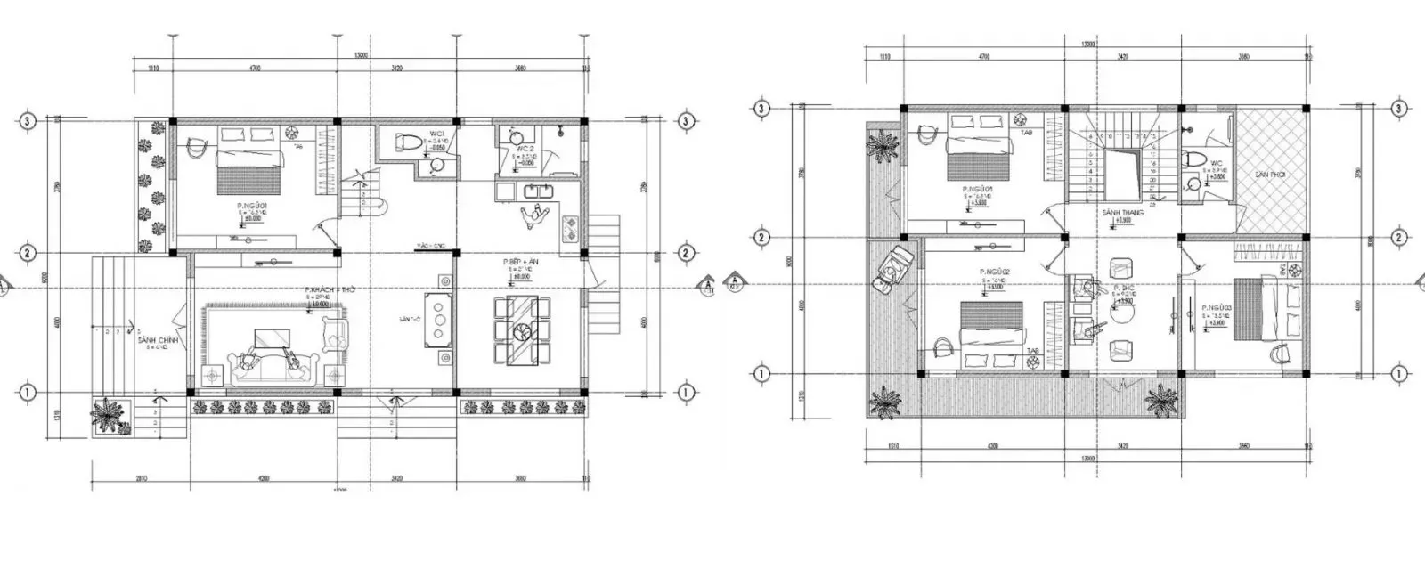 Các mẫu thiết kế nhà đẹp 2 tầng mái nhật & Full bản vẽ chi tiết