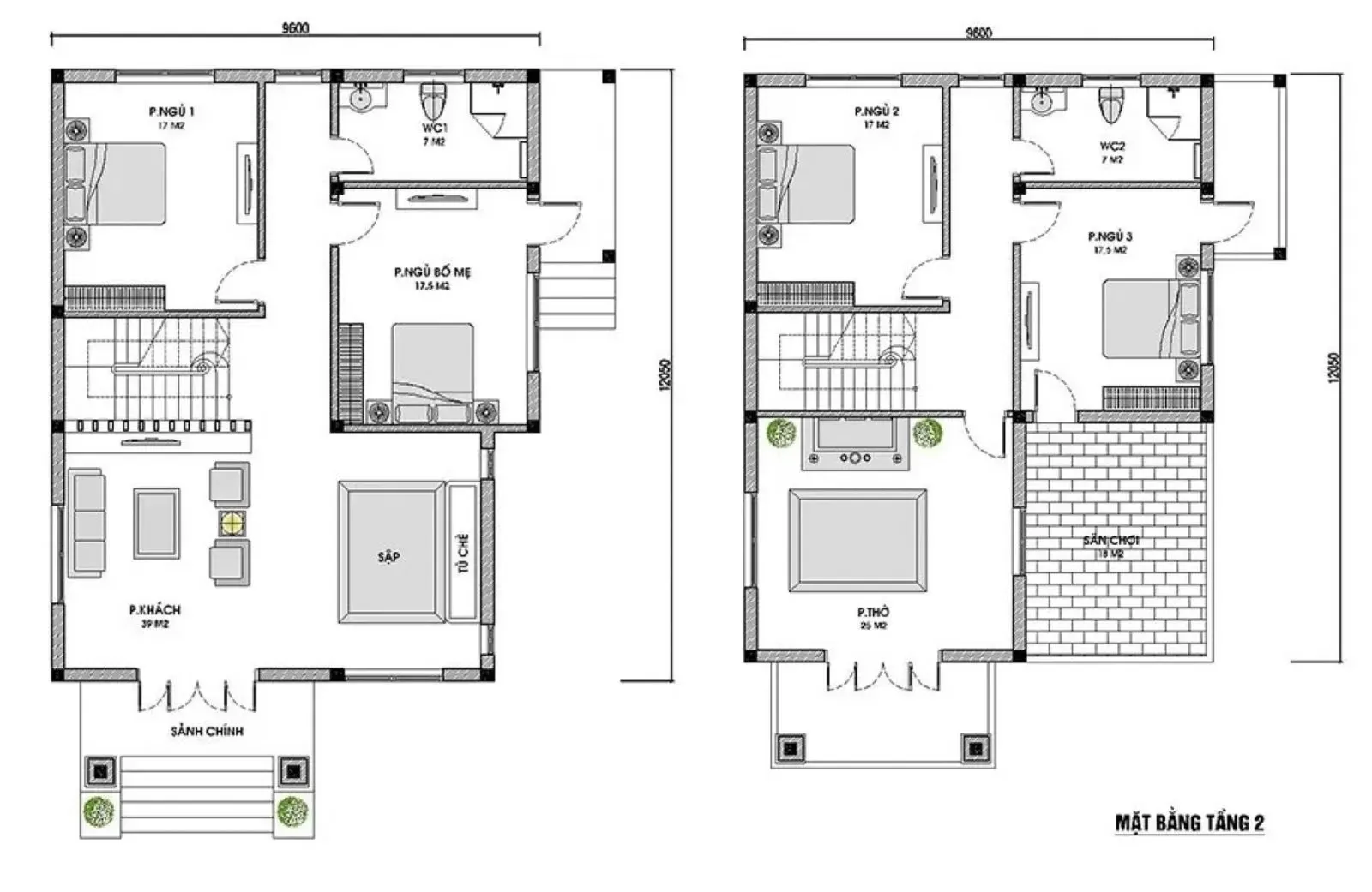 Các mẫu thiết kế nhà đẹp 2 tầng mái nhật & Full bản vẽ chi tiết