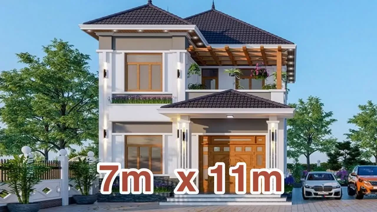 Các mẫu thiết kế nhà rộng 7m dài 11m đẹp [BST mới nhất 2024]