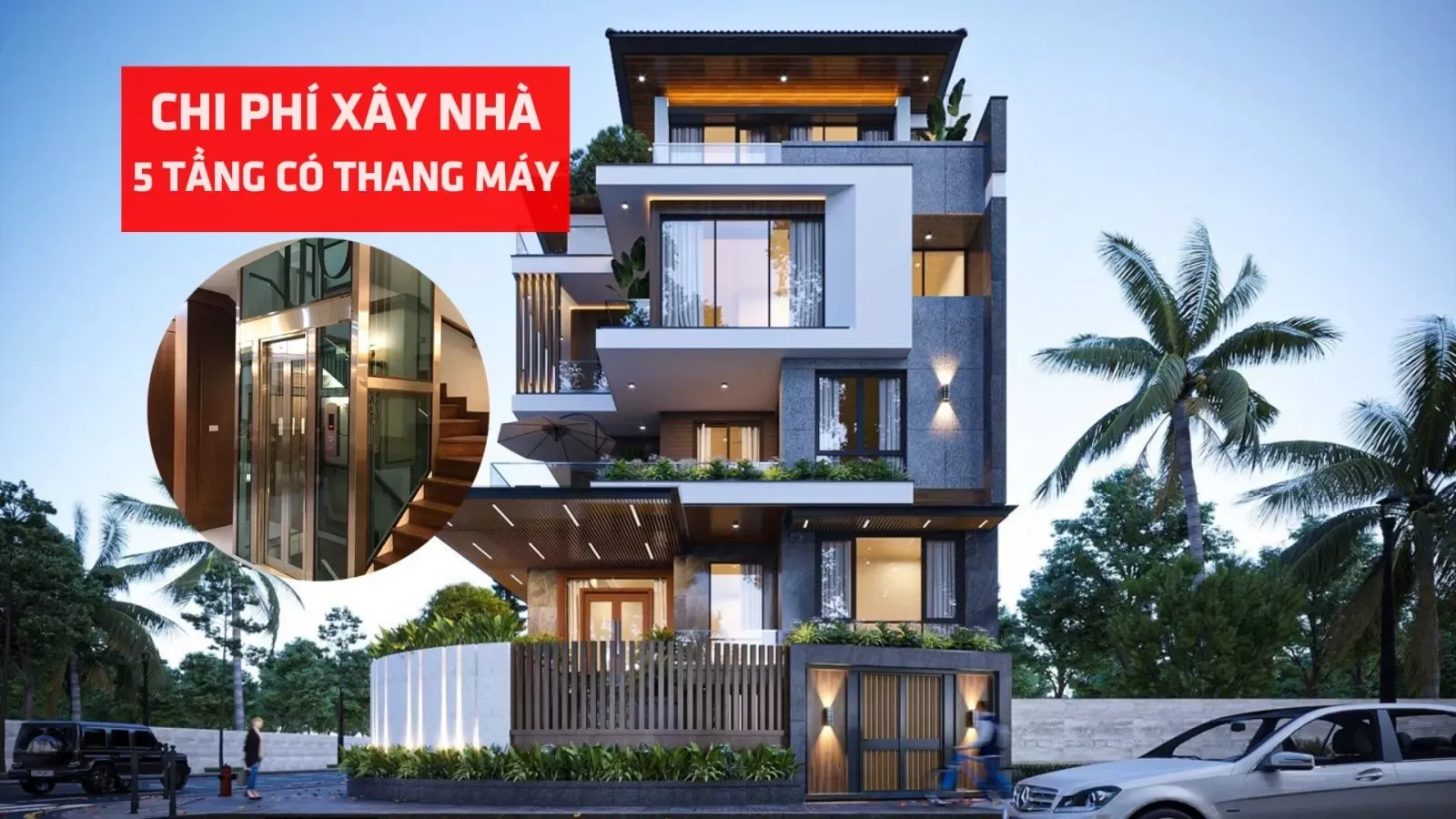 Chi phí xây nhà 5 tầng có thang máy hết khoảng bao nhiêu tiền?