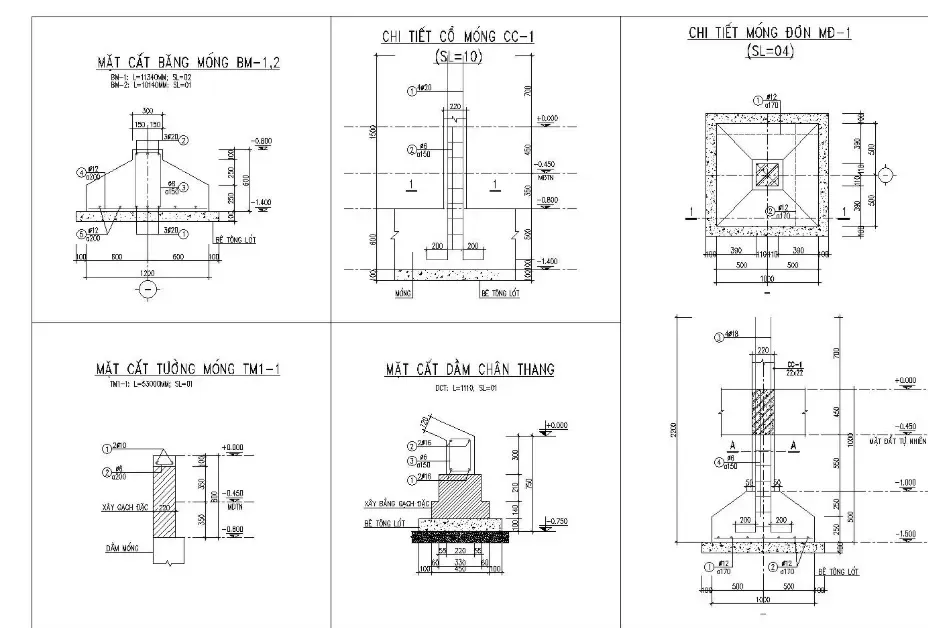 Chia sẻ toàn bộ bản vẽ nhà 2 tầng (mặt cắt, kết cấu, cad 2D, 3D)