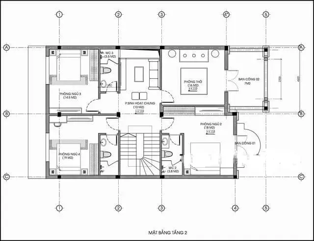 Chia sẻ toàn bộ bản vẽ nhà 2 tầng (mặt cắt, kết cấu, cad 2D, 3D)