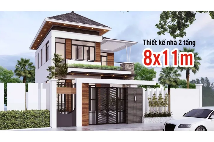 Chia sẻ top 20 mẫu và bản vẽ thiết kế nhà 2 tầng 8x11m đẹp nhất