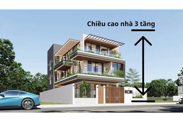 Chiều cao nhà 3 tầng hợp lý nhất là bao nhiêu?