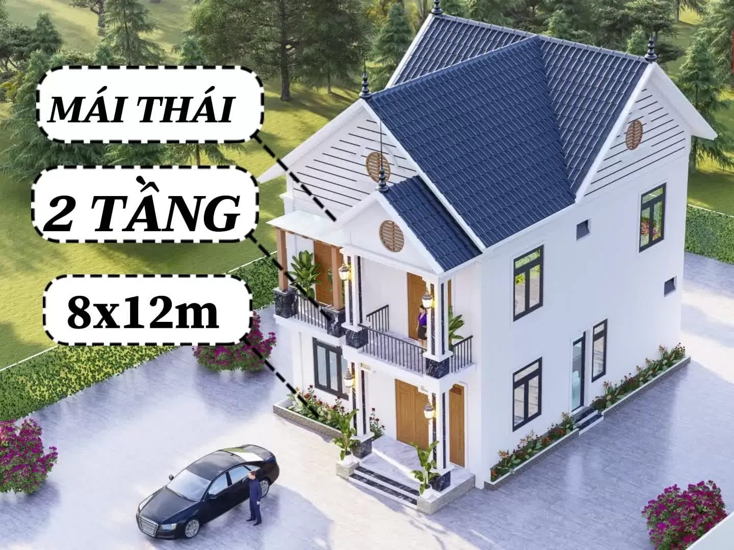 Chọn lọc: 37 mẫu nhà 2 tầng mái thái 8x12m đẹp ấn tượng nhất