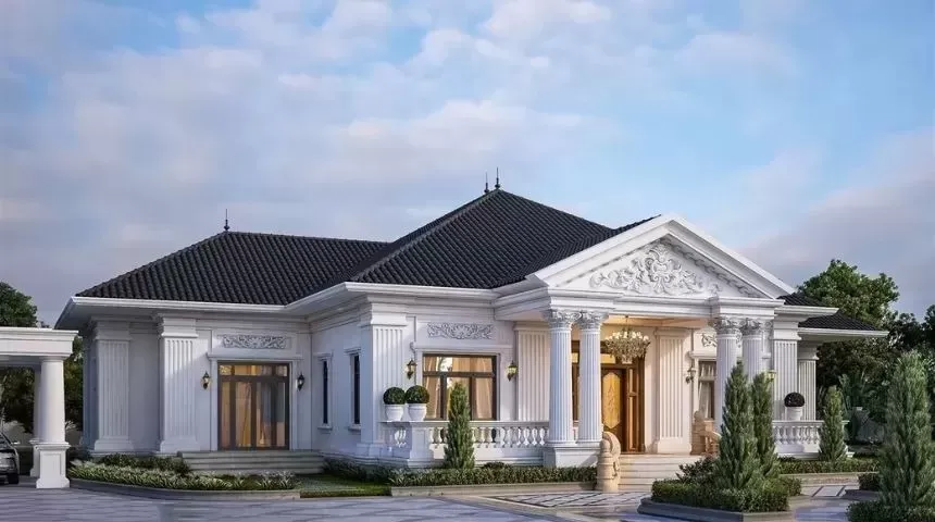 Đắm chìm trong vẻ đẹp của những mẫu nhà vườn mái thái 150m2