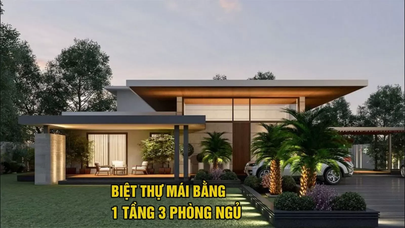 Điểm danh 37 mẫu nhà mái bằng 1 tầng 3 phòng ngủ đẹp nhất