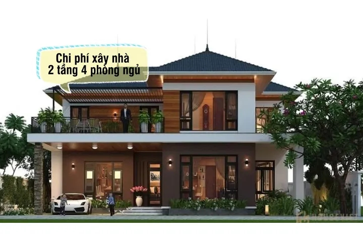 Dự toán chi phí xây nhà 2 tầng 4 phòng ngủ chi tiết nhất