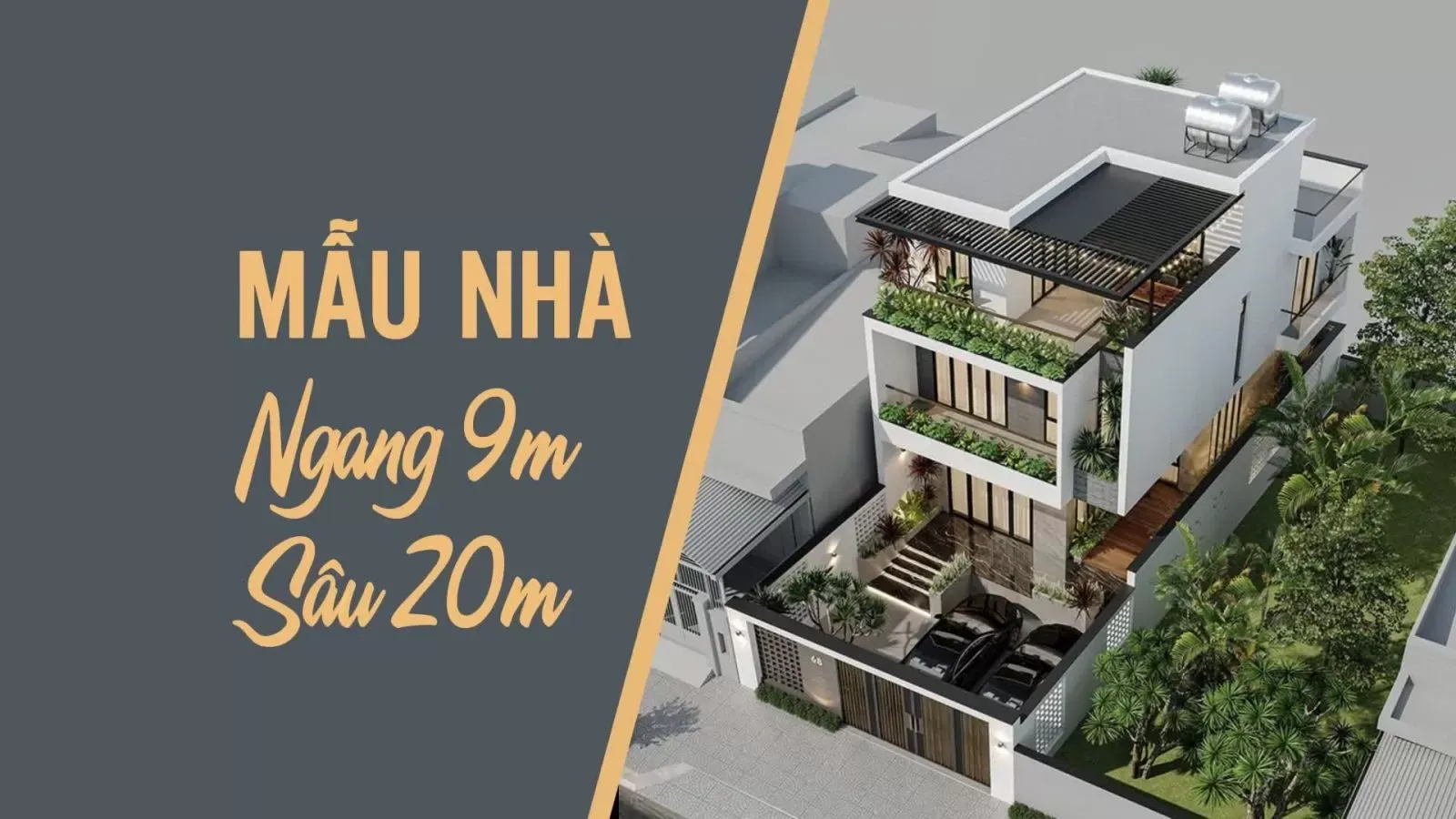 Gợi ý mẫu thiết kế nhà ngang 9m dài 20m đẹp nhất