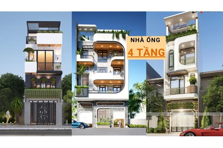 Hơn 50 mẫu nhà ống 4 tầng đẹp hiện đại dẫn đầu hiện nay