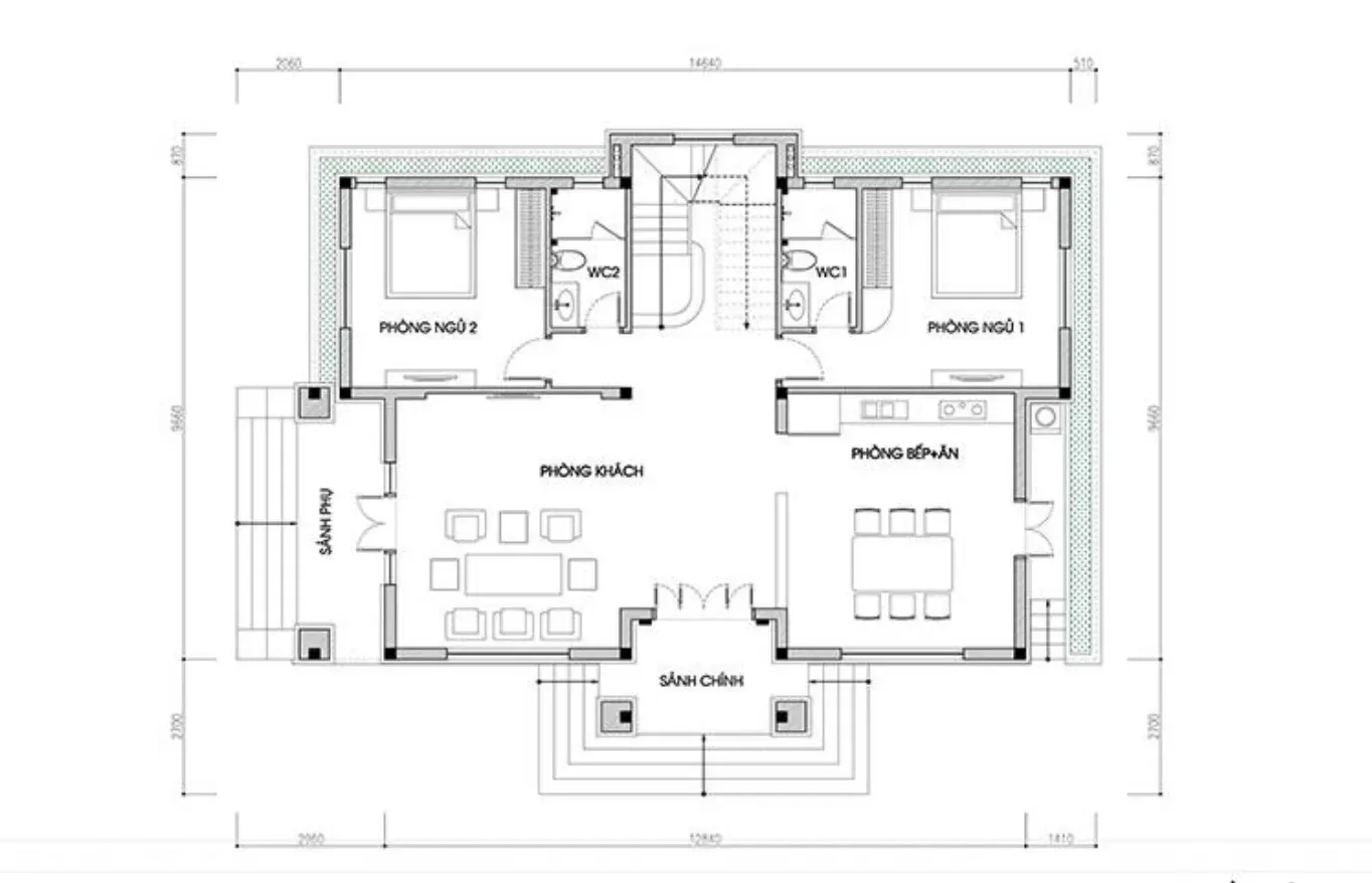 Kinh nghiệm xây dựng mẫu nhà vuông 1 tầng 80m2 (kèm bản vẽ mặt bằng)