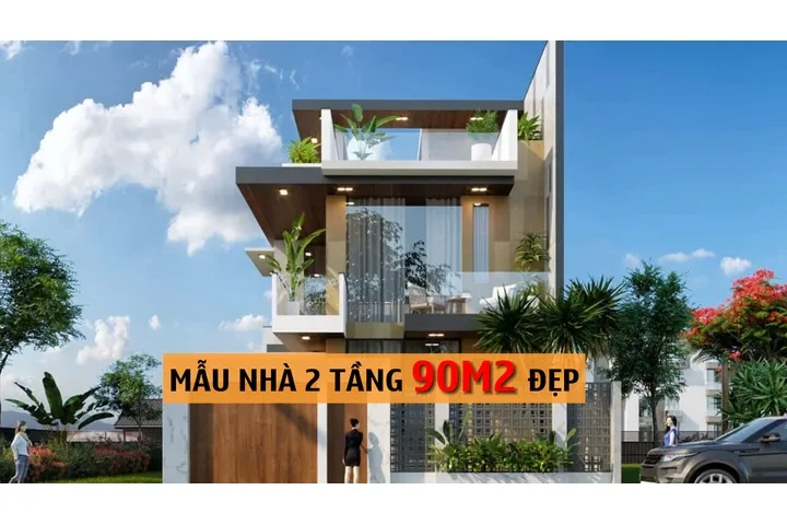 Mẫu nhà 2 tầng 90m2 đẹp với chi phí xây khiến bao người ngỡ ngàng