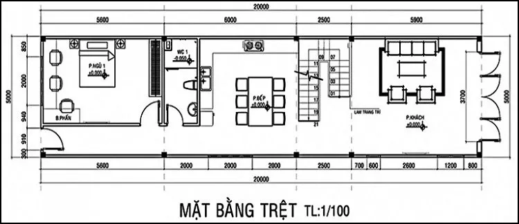 Mẫu thiết kế nhà 2 tầng 4 phòng ngủ 5×17 nhiều người ưa thích