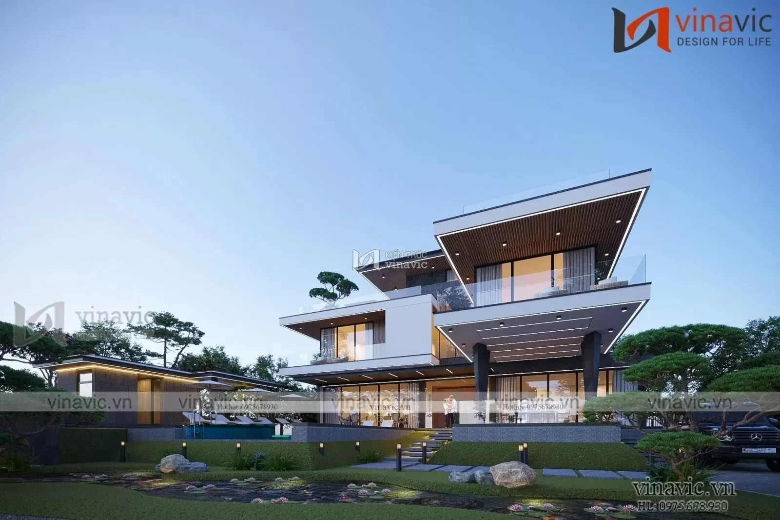 Mẫu villa 2 tầng hiện đại sang trọng dẫn đầu xu hướng 2024