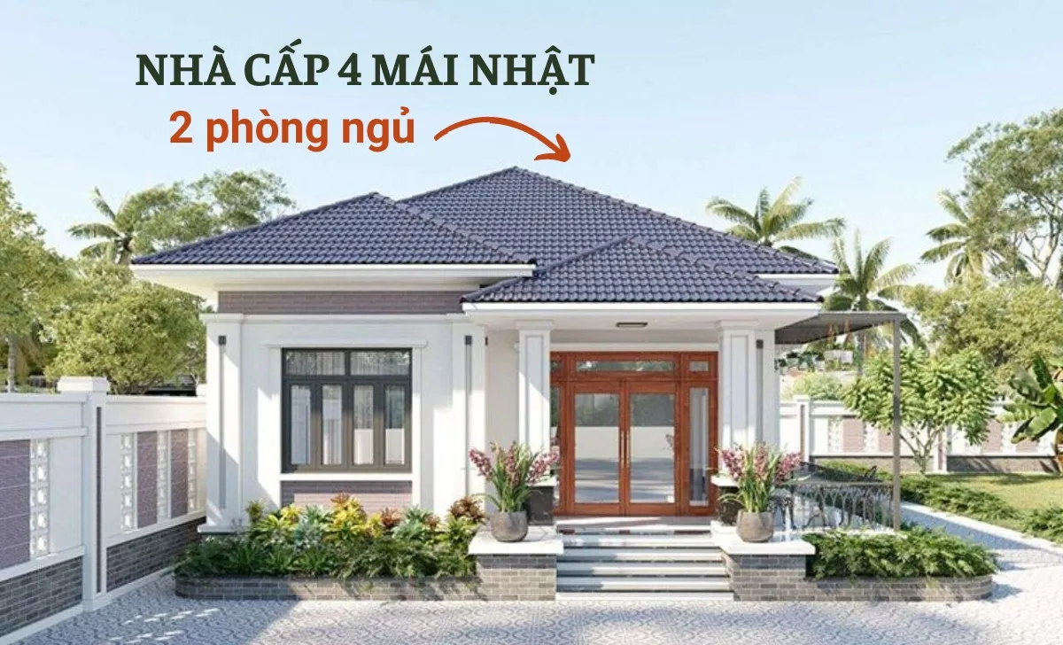 Mê mẩn với những mẫu nhà cấp 4 mái nhật 2 phòng ngủ được tìm kiếm nhiều nhất năm 2024