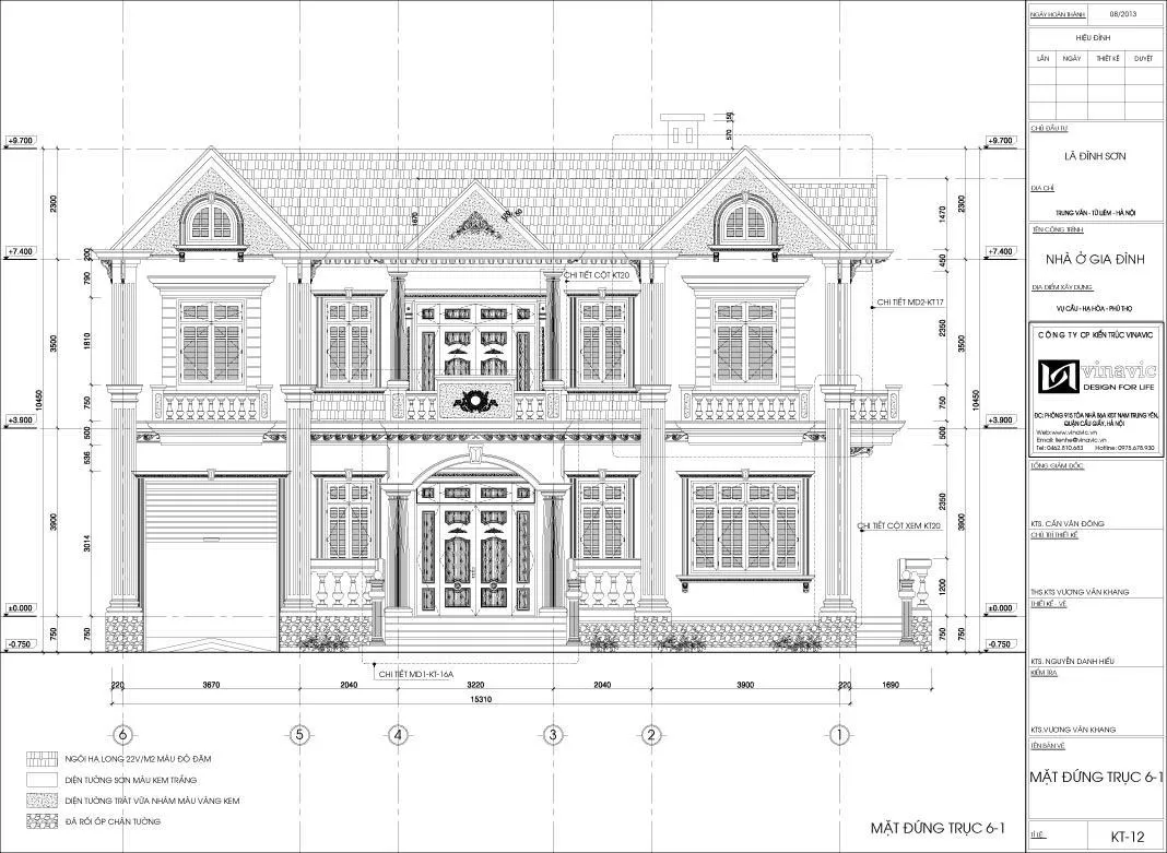 Một số bản vẽ hồ sơ thiết kế kỹ thuật thi công công trình kiến trúc