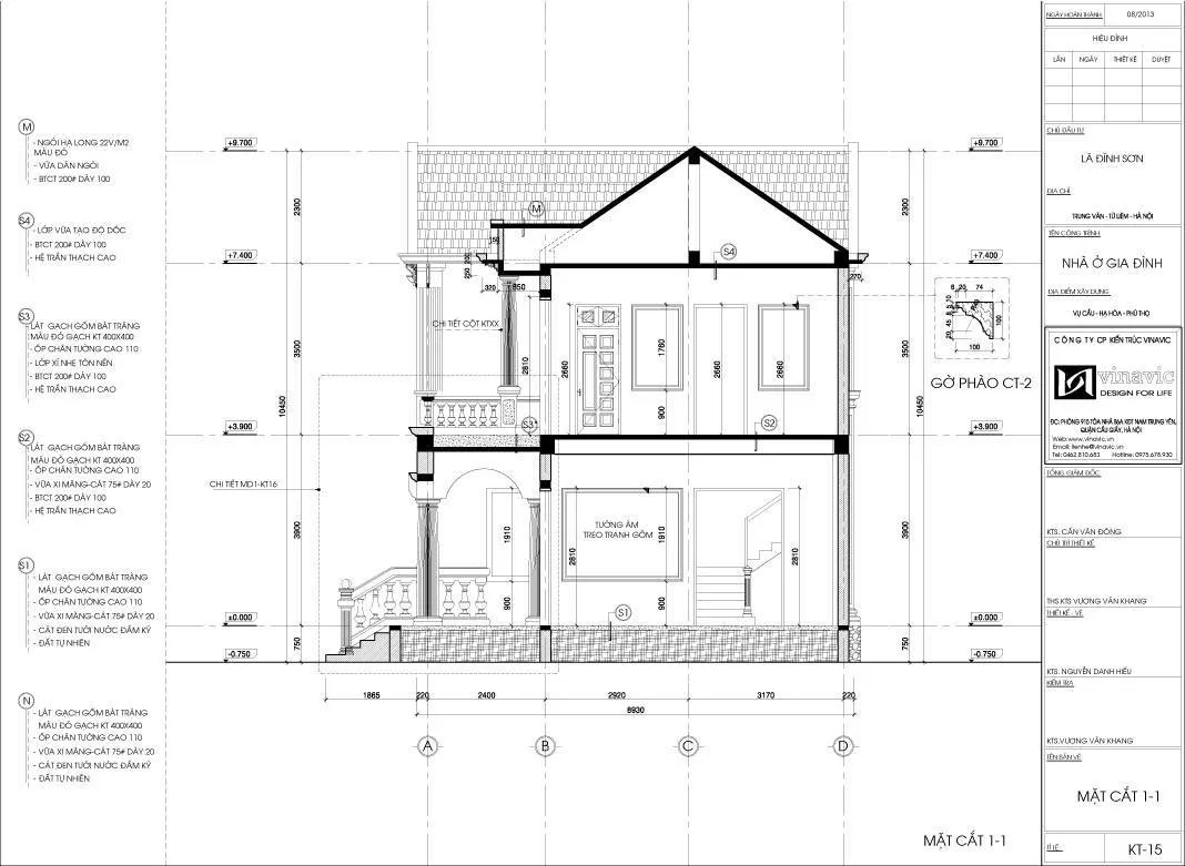 Một số bản vẽ hồ sơ thiết kế kỹ thuật thi công công trình kiến trúc