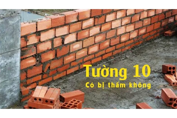 Nhà xây tường 10 có bị thấm không?