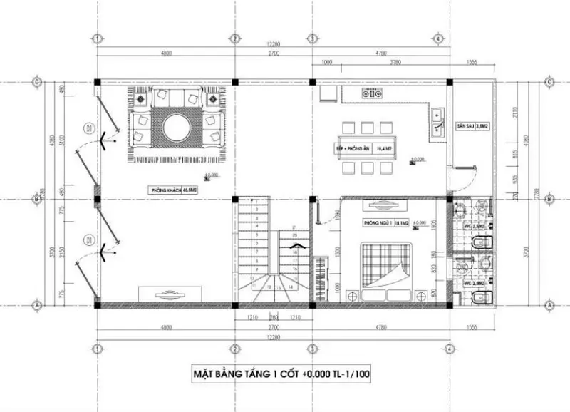 Những mẫu nhà 8x13m đẹp ngất ngây (kèm bản vẽ chi tiết)