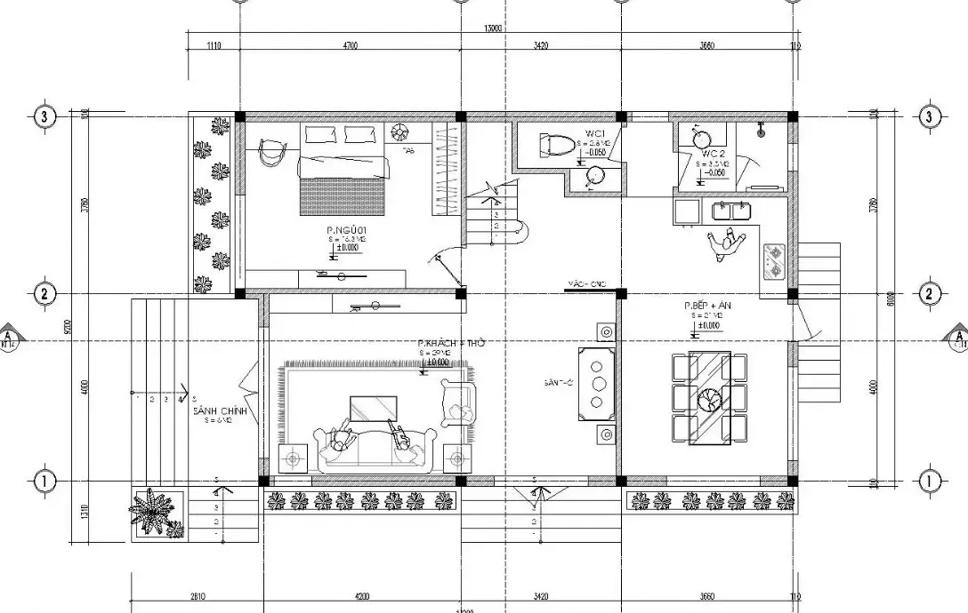 Những mẫu nhà 8x13m đẹp ngất ngây (kèm bản vẽ chi tiết)