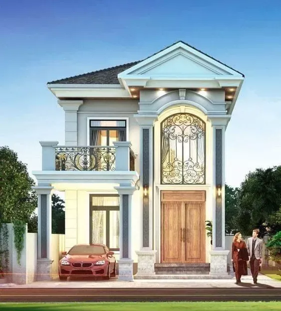 Những mẫu nhà vuông 2 tầng 100m2 thịnh hành nhất 2024