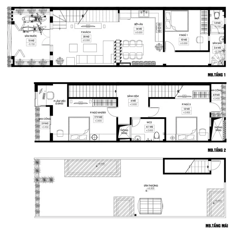 Những mẫu thiết kế nhà 2 tầng 60m2 5x12m bắt mắt nhất