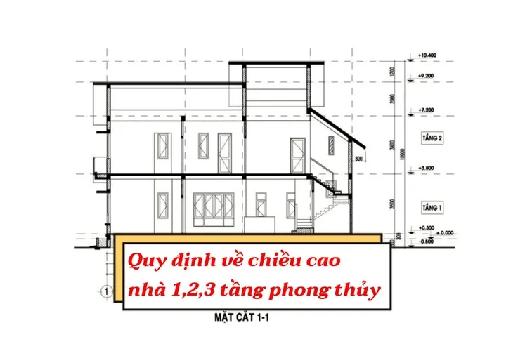 Quy định chiều cao nhà 2 tầng, 3 tầng, 1 tầng theo phong thủy