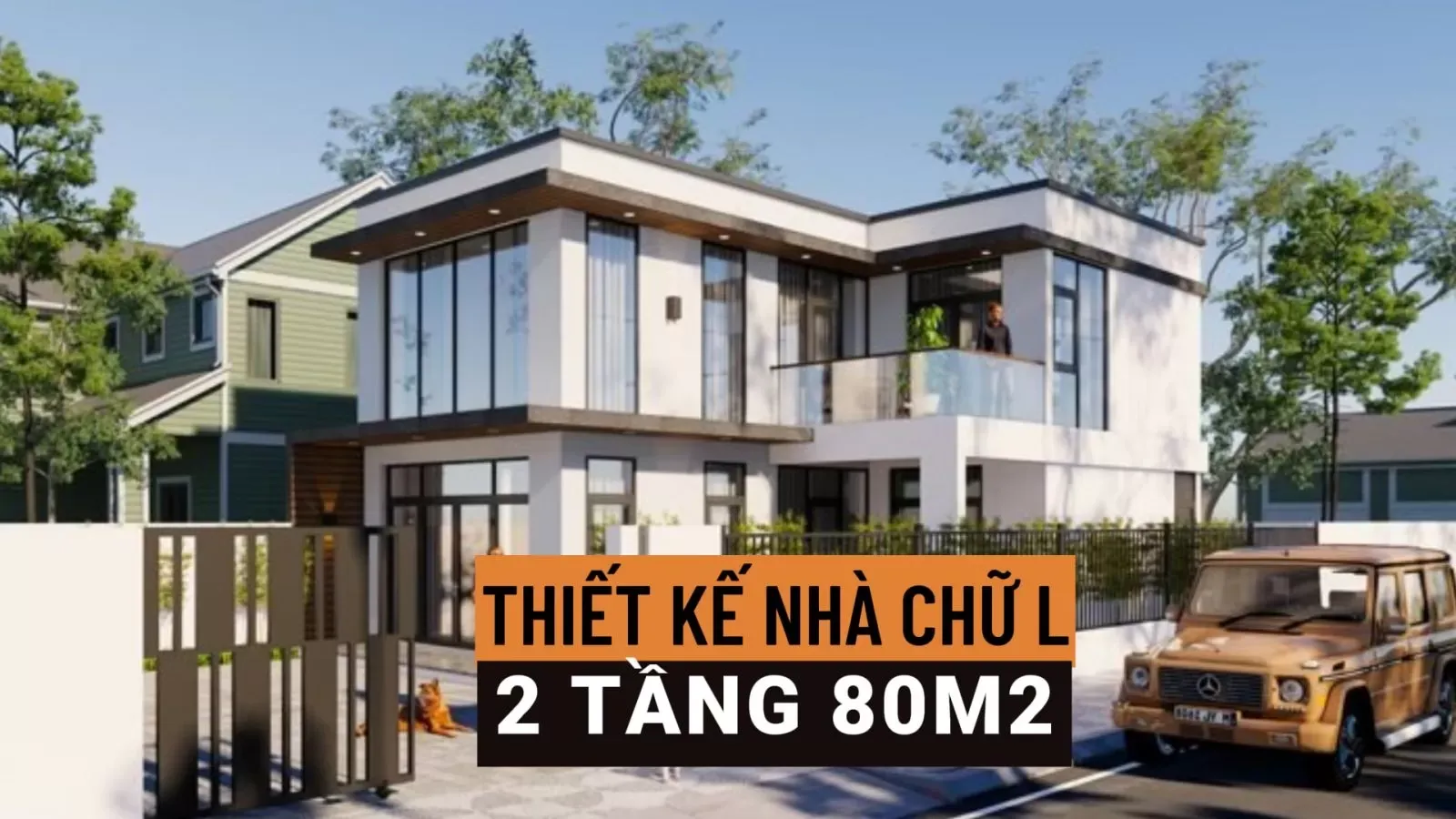 Thiết kế nhà chữ L 80m2: Mở rộng không gian với cửa sổ và ban công