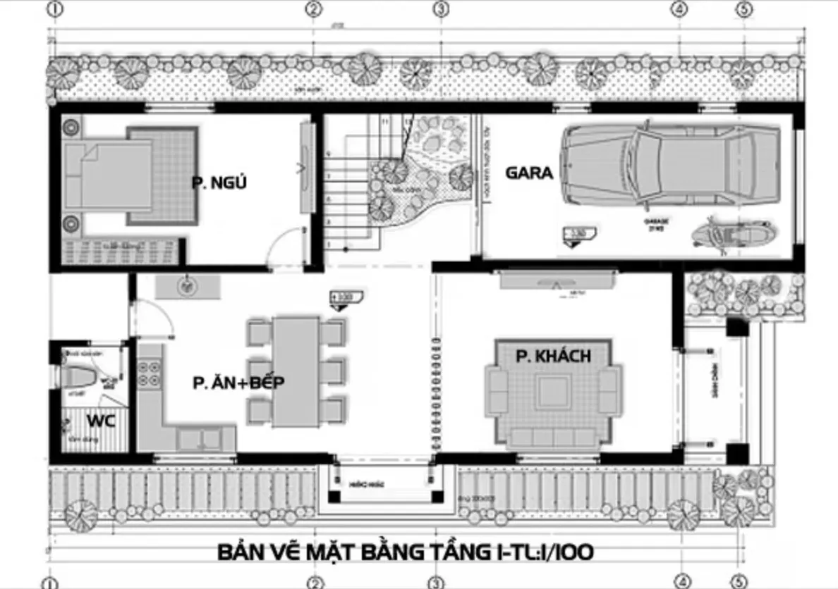 Tìm hiểu mặt bằng kiến trúc nhà phố 2 tầng mái thái