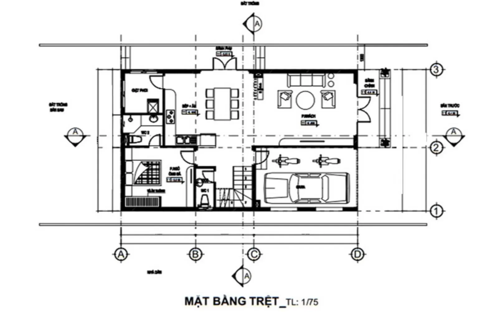 Tìm hiểu mặt bằng kiến trúc nhà phố 2 tầng mái thái