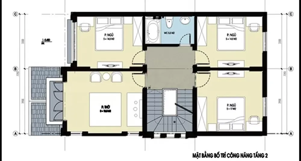 Tổng hợp các bản vẽ nhà 2 tầng 8x12m được sử dụng nhiều nhất