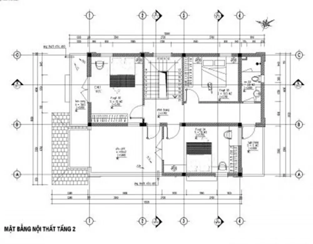 Tổng hợp các bản vẽ nhà 2 tầng 8x12m được sử dụng nhiều nhất