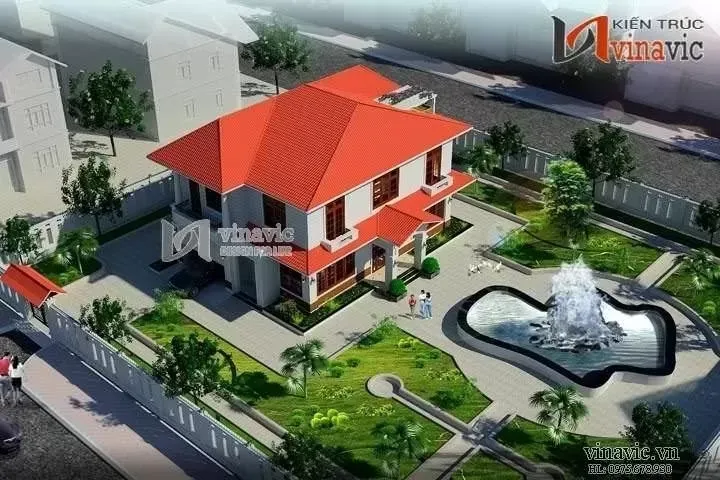 Tổng hợp các mẫu nhà 2 tầng chữ L 100m2 ấn tượng tiện nghi nhất