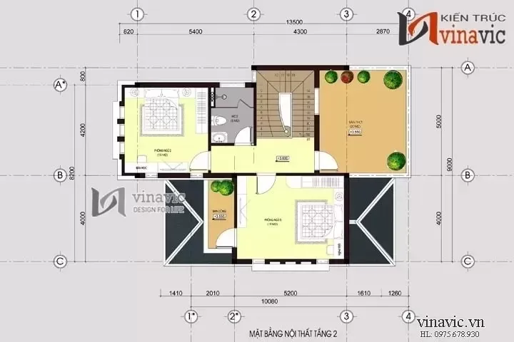 Tổng hợp các mẫu nhà 2 tầng chữ L 100m2 ấn tượng tiện nghi nhất