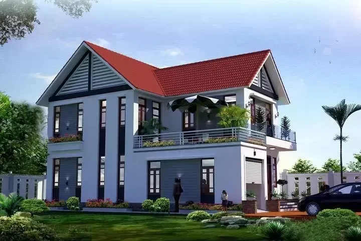 Tổng hợp các mẫu nhà 2 tầng chữ L 100m2 ấn tượng tiện nghi nhất