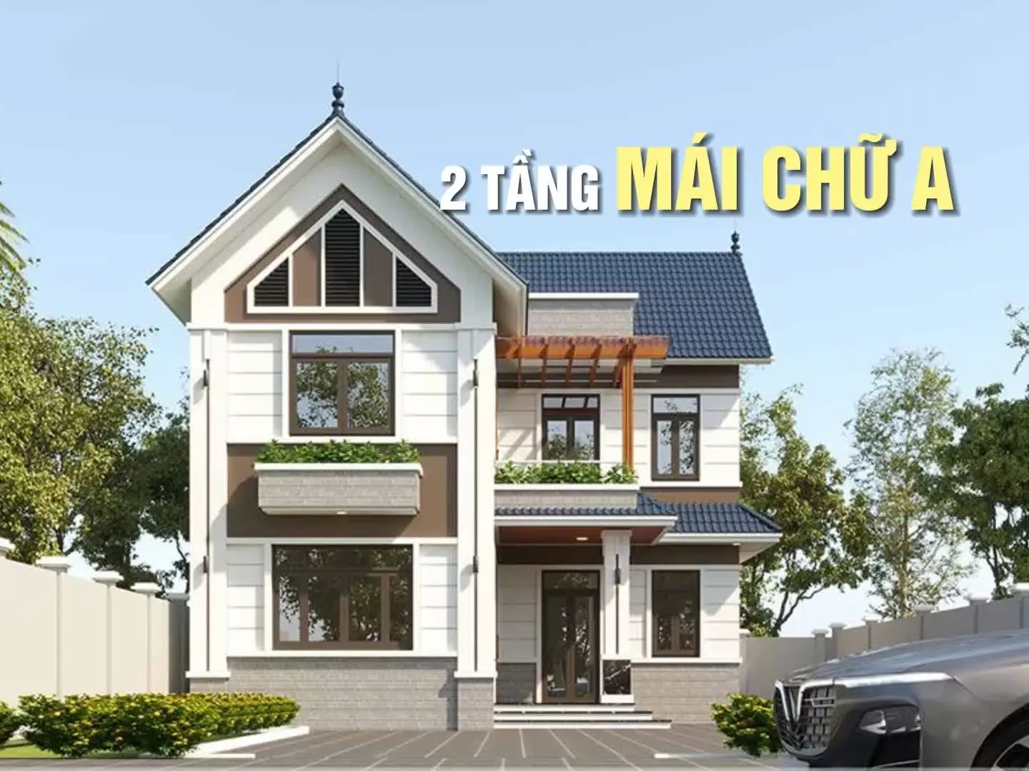 Tổng hợp các mẫu nhà 2 tầng mái chữ A đẹp thanh thoát nhất