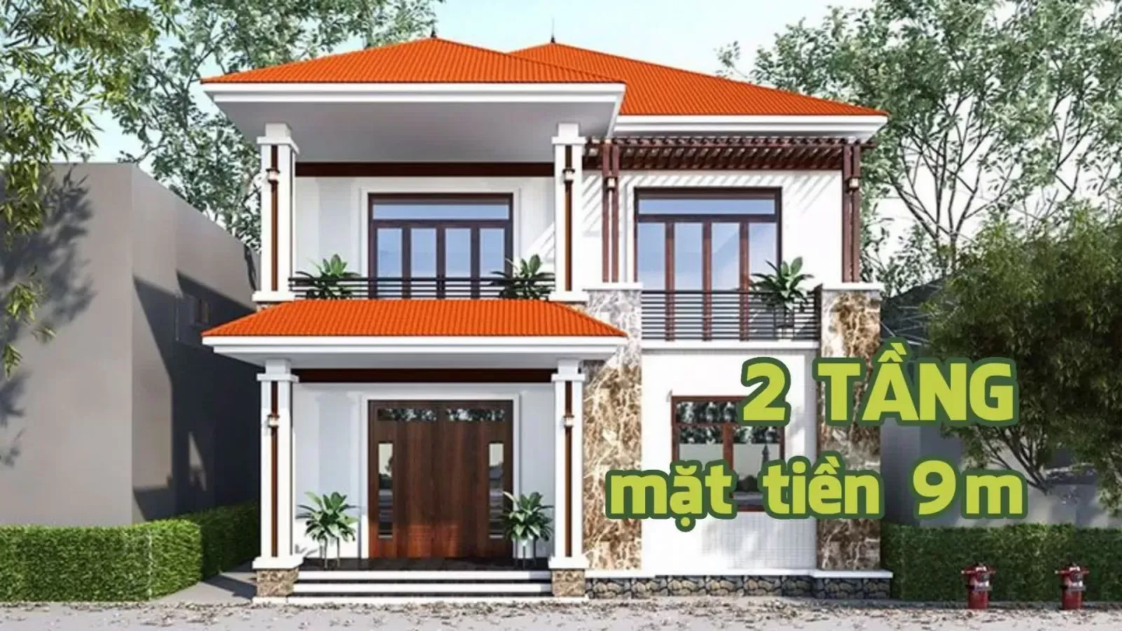 [Tổng hợp] các mẫu nhà 2 tầng mặt tiền 9m hiện đại đẹp nhất 2024