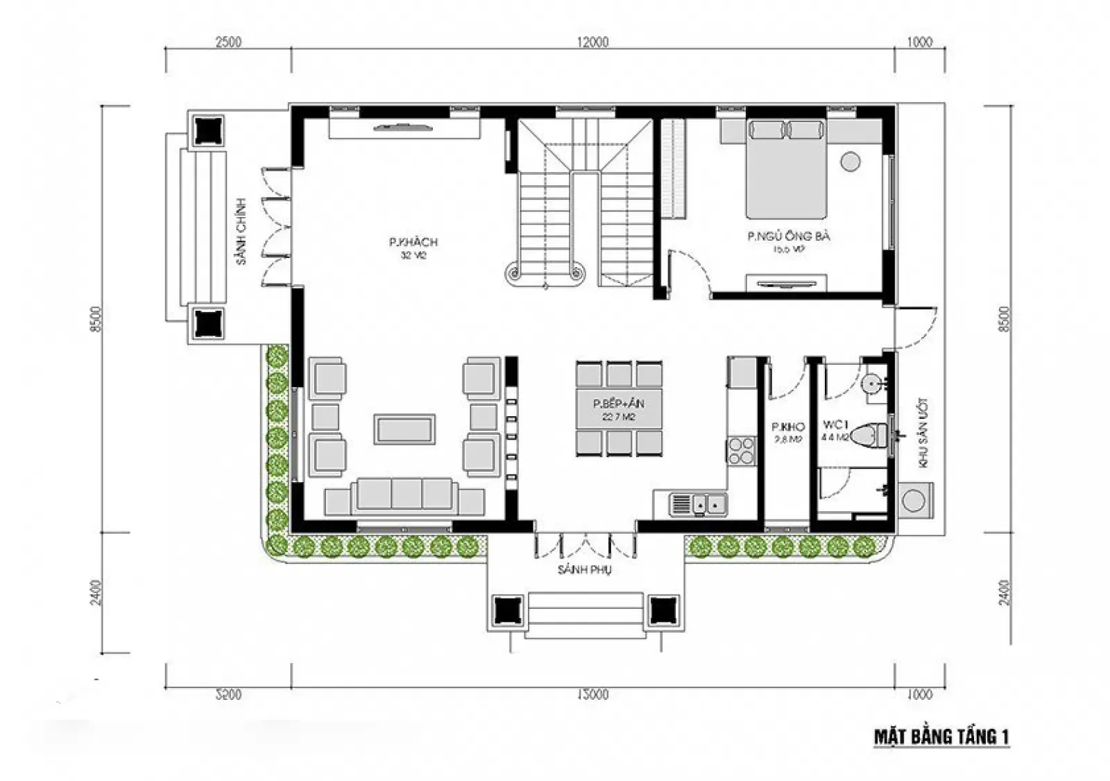 Tổng hợp các mẫu nhà 8×12 2 tầng siêu đẹp kèm bản vẽ mặt bằng