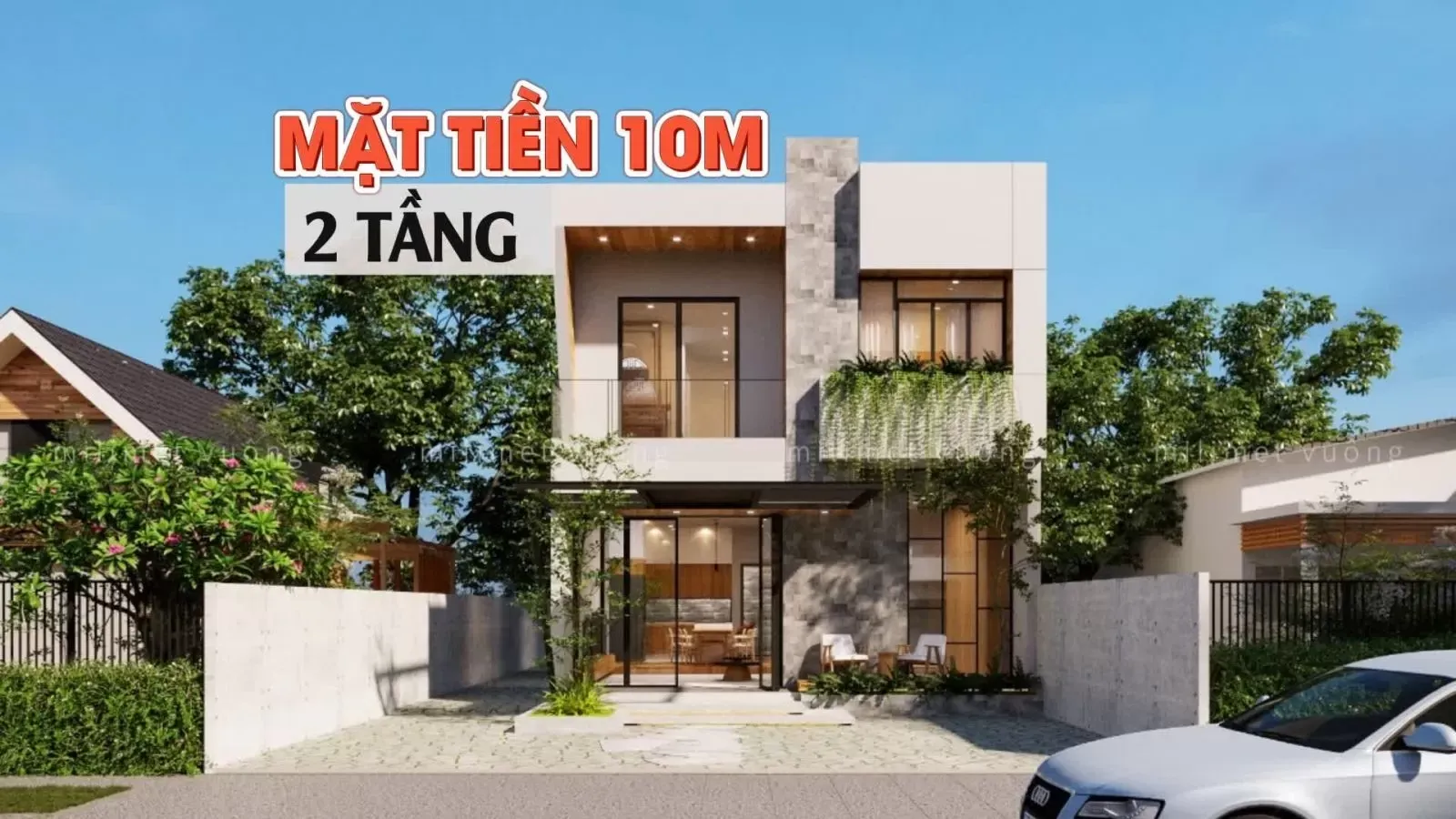 Tổng hợp những mẫu nhà 2 tầng mặt tiền 10m rộng rãi thoáng mát