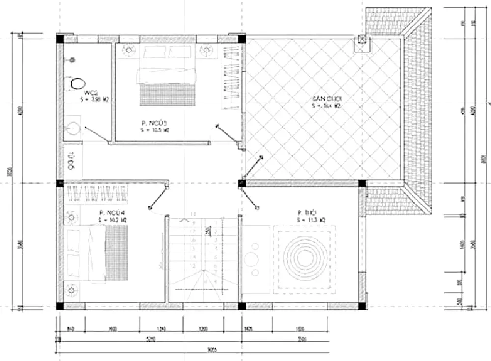 Top 11 bản vẽ thiết kế nhà 2 tầng 8x10m với kiến trúc đẹp và hót nhất