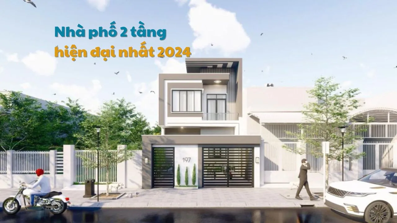 Top 45 mẫu nhà phố 2 tầng hiện đại, hợp xu hướng 2024