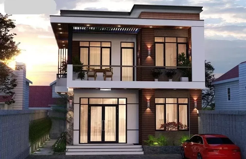 Top 55+ mẫu nhà vuông 2 tầng 80m2 đẹp hiện đại, sang trọng