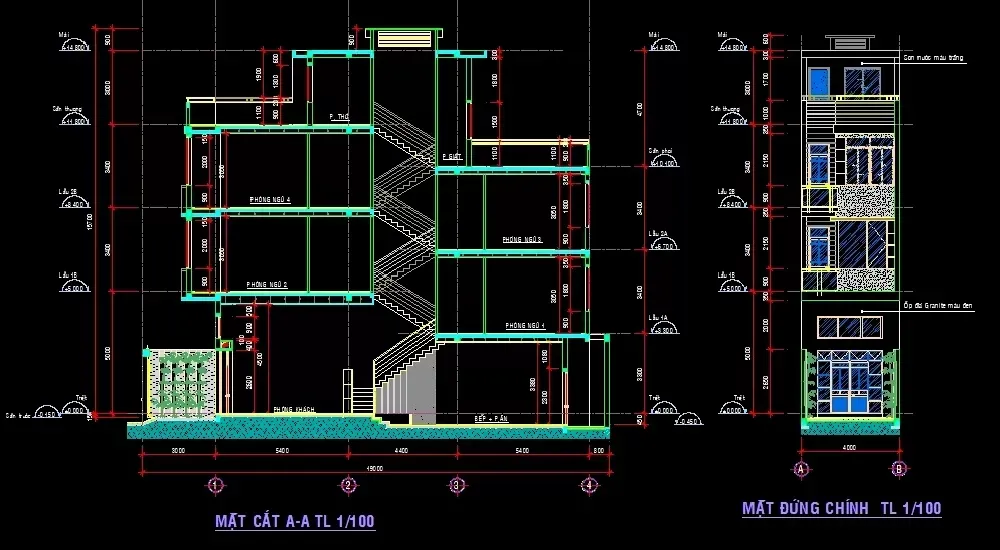 Top 9 bản vẽ nhà 3 tầng với thiết kế tiện nghi hiện đại