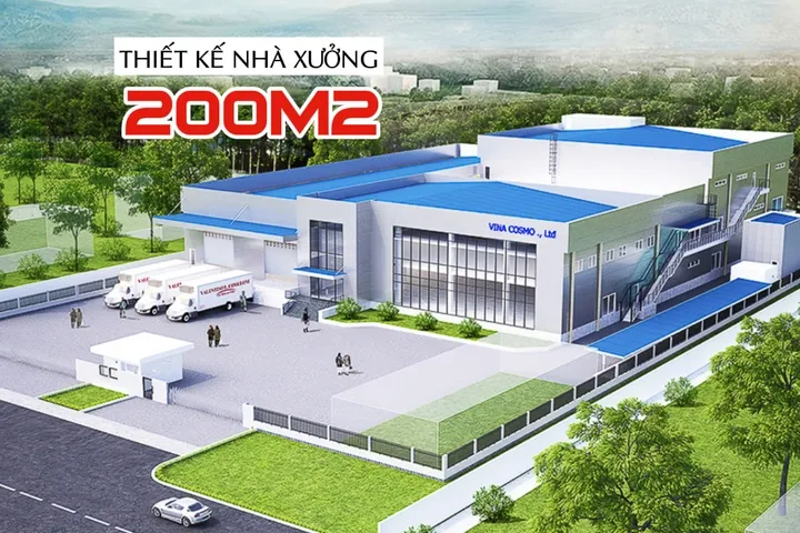 Tư vấn thiết kế nhà xưởng 200m2 tiết kiệm chi phí, tiện lợi