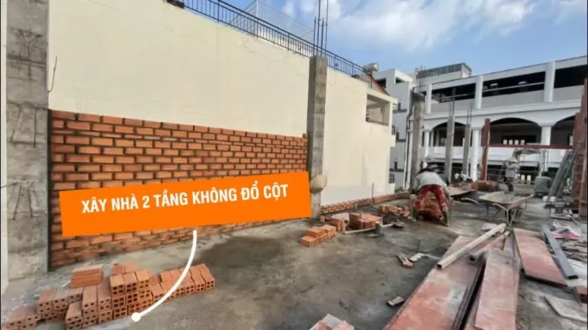 Xây nhà 2 tầng không đổ cột liệu có an toàn không?